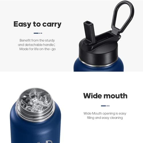 HydroPal Vacuum Insulated 500ml Stainless Steel Water Bottle with Dual Lids — view 4
