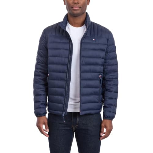 Tommy Hilfiger Men's Ultra Loft Lightweight Packable Puffer Jacket (Standard and Big & Tall) Down Alternative Coat, Midnight, L — view 5