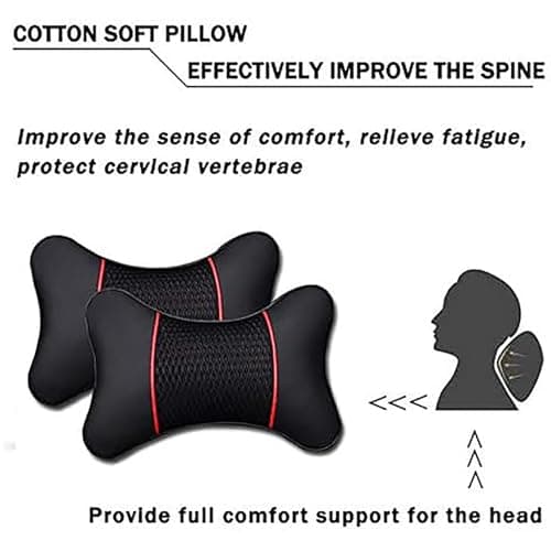 2 Pack Car Neck Pillow for Lexus ES Sedan ES Hybrid ES 250 /ES 260, Head Neck Rest Cushion Relax Neck Support Headrest Breathable Comfortable Pillows for Travel Car Seat Home, Beige — view 5