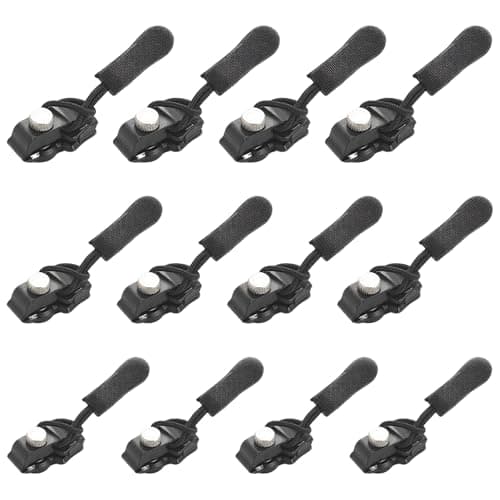 12 Pack 3 Sizes Metal Zipper Puller Repair Kit for Luggage Jackets Coats