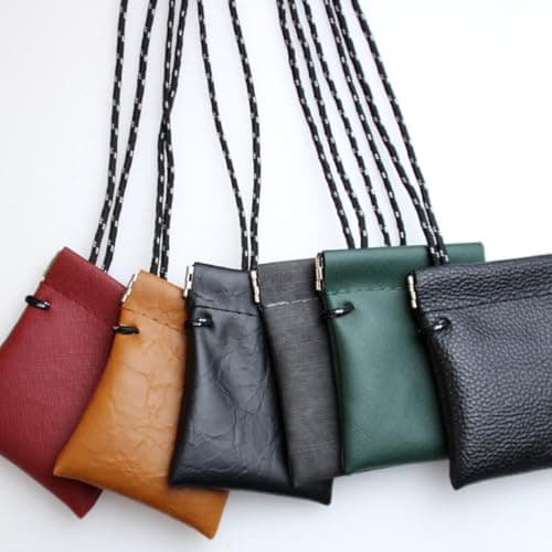 VALICLUD Mini Coin Purse Small Neck Pouch with Keychain Lightweight Hanging Change Wallet for Cards Cash Earphone Storage Travel Daily Use — view 4