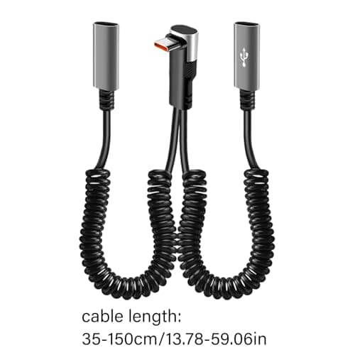 ljhnba 66W Fast Charging Type C Cable Spring, USB F Type C M — view 3