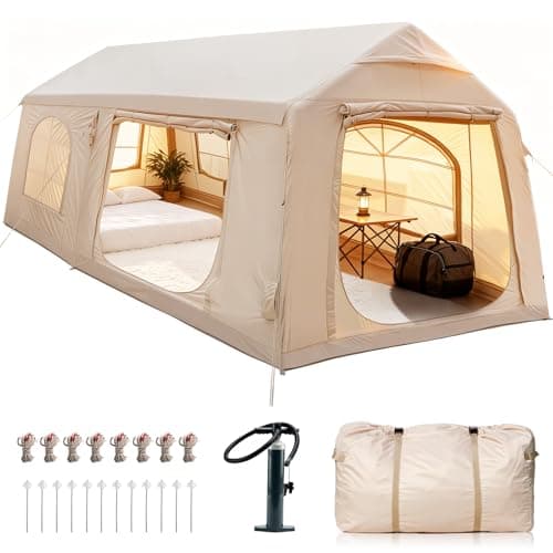 Ytaoeo Inflatable Tent, Outdoor camping tent (12 Person Khaki)