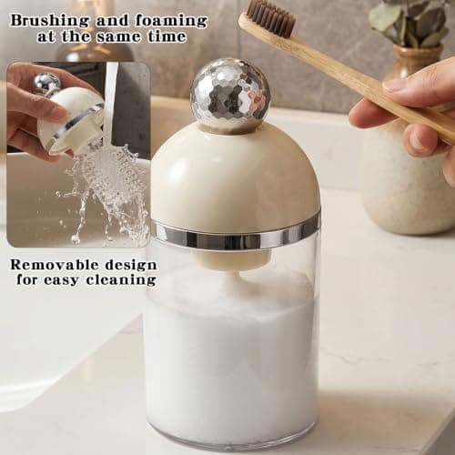 Electric Foaming Soap Dispenser, Portable Automatic Foam Maker (Pink) — view 4