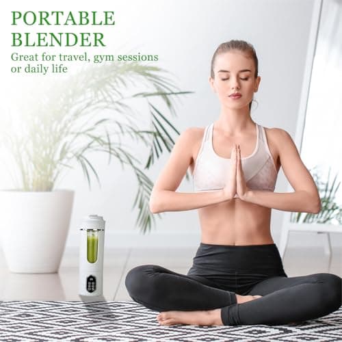 Upgraded Portable Blender, Powerful Extractor Blade, 530ml Cup, Rechargeable USB-C Charging Cable & User Guide, Powerful Cordless Mini Blender for Milkshakes, Smoothies, Purees, Flavored Sauces — view 5
