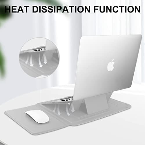 HoYiXi 15'' 16'' Laptop Sleeve Case Leather Bag for MacBook Pro 16 2021 & 2019/ASUS Vivobook 15/HUAWEI MateBook D15/HP 15.6" PC/MacBook Pro 15/Surface Laptop 3/Dell 15/ IdeaPad, Silver — view 5