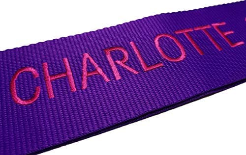 Personalised Luggage Strap with Name – Custom Embroidered Suitcase Belt 180cm x 5cm – Adjustable Travel Baggage Strap for Easy Identification – 100% Polypropylene Material (Purple) — view 3