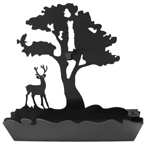 Mosquito Coils Spiral Holder Metal Tree & Reindeer, Spiral Coils Holder for Burning Coils Citronella, Mosquito Repellent Coils Rack, Incense Coil Holder Sandalwood Indoor Outdoor Mosquitoes (Black)