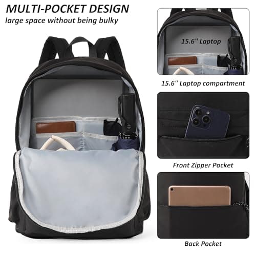 TANTOMI School Backpack Womens, Causal School Bags Teenagers Girls Boys Lightweight College 14 Inch Laptop Bag for Women Rucksack Unisex Backpack for School Travel Casual Daypack Business — view 5