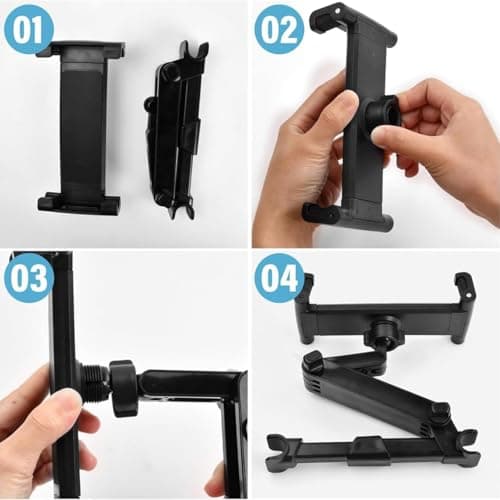 ZhengHaijiang Car Headrest Mount, 360° Adjustable Car Backseat Mount, Headrest Tablet Mount for kids, adults, Universal Tablets holder for 5.5" - 12.9" iPad, Samsung, Switch, Kindle, Cellphone (Q2) — view 3