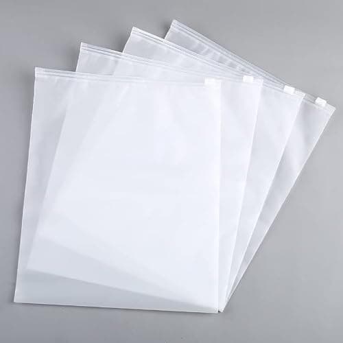 Ziplock Bags Clear for Travel | Pack of 50 Large Waterproof Pouches – Resealable Space Saver Bags for Clothes, Luggage & Towels (18X20 cm, Clear) — view 6