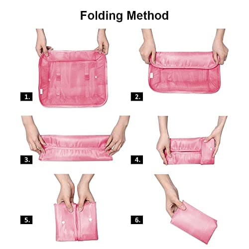 OSDUE Packing Cubes for Suitcases, 9PCS Travel Luggage Packing Organizers Waterproof Travel Essentials Bag Accessories Clothes Shoes Cosmetics Toiletries Storage Bags(Pink) — view 3