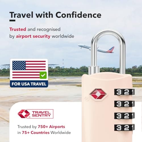 NovLock Suitcase Padlocks, TSA Approved Luggage Locks, Travel Padlocks — view 3