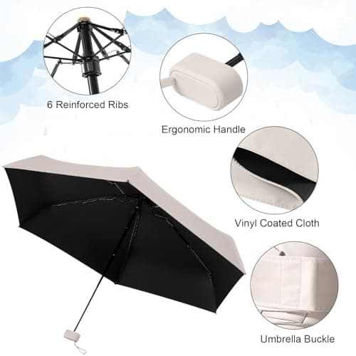 FWHFNB Travel Umbrella, Travel Mini Umbrella, Pocket Umbrella, UV Umbrella, UPF 50+, Portable Lightweight Compact, with Storage Box, for Men and Women (Purple) — view 6