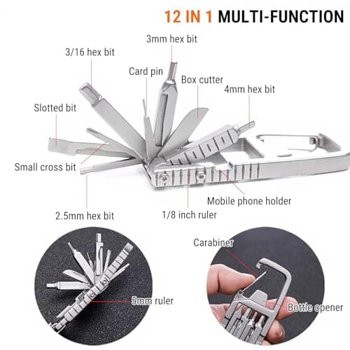 Uadme 12-in-1 Stainless Steel Multitool Keychain — view 2