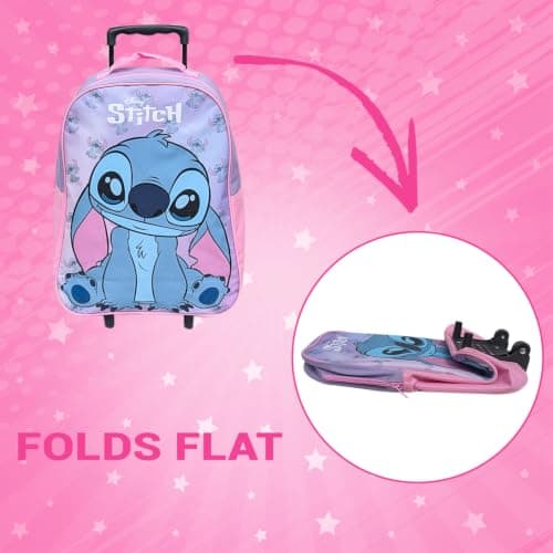 Disney Stitch Kids Cabin Bag Suitcase for Girls- Lightweight with Wheels & Telescopic Handle - Ideal for Short Breaks, Holidays, Sleepovers, School Trips (Stitch) — view 5