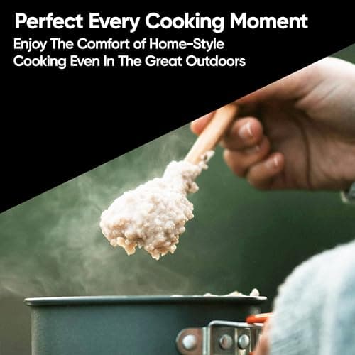 Aspect Camping Stove Portable With 4 Gas Camp Kitchen Equipment Single Burner Maximum Energy Output 2.5 Kilowatts Outdoor/Indoor - Automatic Ignition & Heat Control - Cooking Grill,Picnics,BBQ -Black — view 5