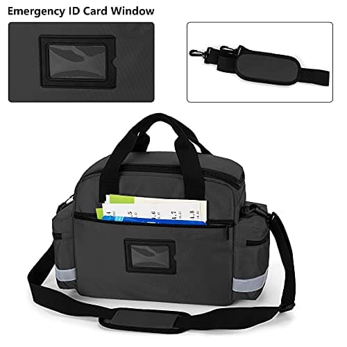 Trunab Medical Bag Empty – Nurse Supply Bag with Shoulder Strap, Black — view 4