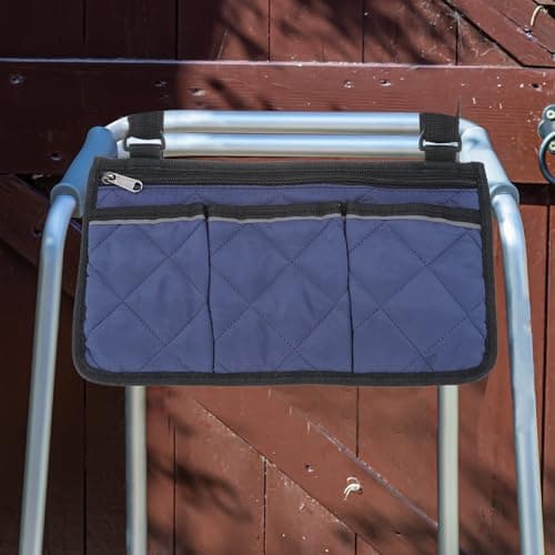 PATIKIL Beach Chair Armrest Bag, Waterproof Beach Chair Hanging Storage Pouch Arm Rest Magazine Snack Bag with 4 Pockets for Camping Outdoor, Teal Blue — view 5