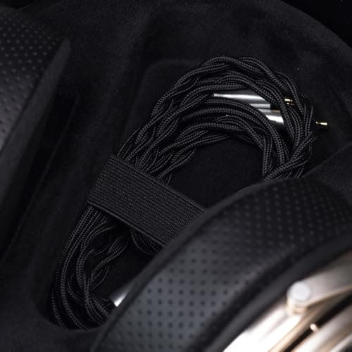 Aune AuNest, Hard Travel Carrying Case for AR5000 Wired Headphones, Case Only, Dark grey + burgundy — view 2