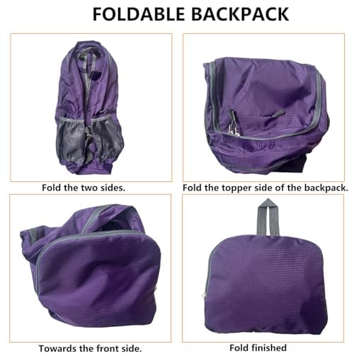 FENGZIZH Foldable Lightweight Travel Backpack, 30L Waterproof Rucksack — view 5
