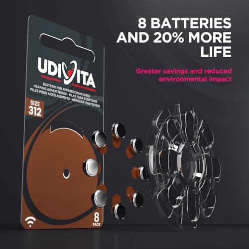 80 Hearing Aid Batteries Size 312 (Brown) Udivita PR41 — view 5