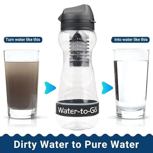 Water-to-Go Leakproof Water Filter Bottle & Purifier, 500ml, Black — view 4