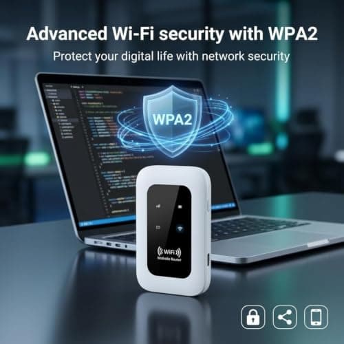 4G/5G Mobile WiFi Portable Hotspot Router, Unlocked SIM Card Slot, Ultra-Fast Internet up to 300 Mbps, Pocket-Sized MiFi Modem for Travel & Remote Work, Connect Up to 10 Devices — view 3