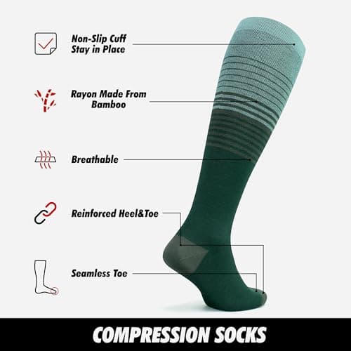 GoWith 2 Pairs Compression Socks 15-20 mmHg, Viscose Made from Bamboo — view 4