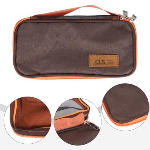 Outdoor Camping Mess Kit Bag Reusable Tableware Storage Pouch for Backpacking BBQ - Cutlery Organizer with Zipper Khaki 24x12x5cm(Brown) — view 5