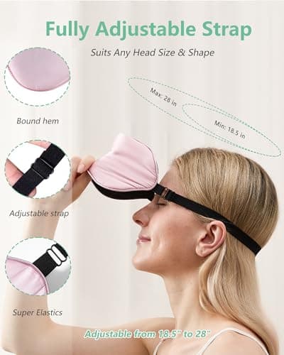 BeeVines 100% Mulberry Silk Sleep Mask, Light Blocking Eye Masks (2 Packs) — view 5
