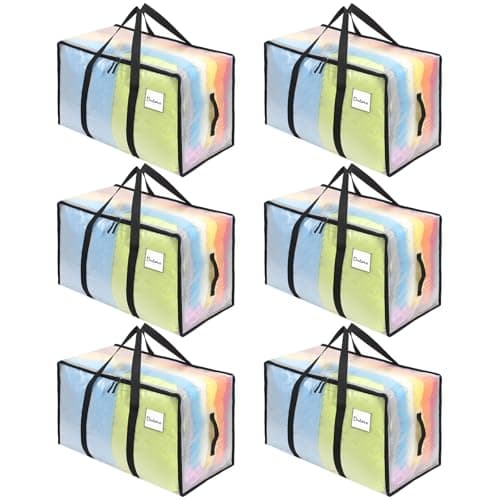 Dntorx 6 Pack 105L Moving Bags, Clothes Storage Bags, Moving Box