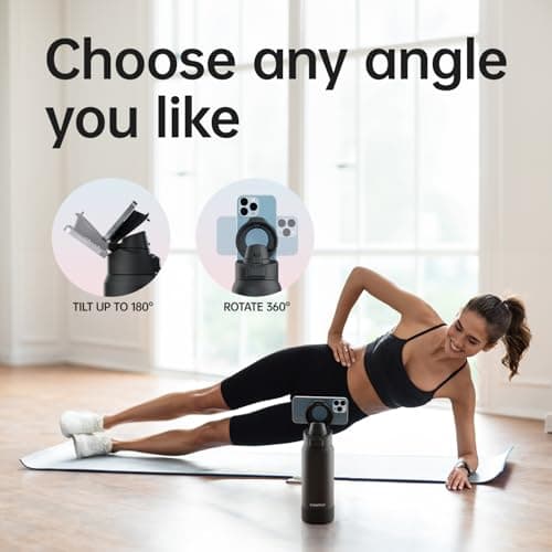 Magcheer 1L Insulated Bottle with Magnetic Phone Holder（Black） — view 4