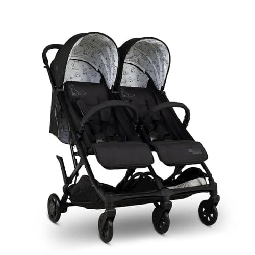 Cosatto Yo Double Baby Pushchair for Newborn & Toddler | Toddler - Birth - 25kg | Lightweight Compact Fold Twin Stroller, UPF 100+ Sun Protection, Raincover Included, Storage Basket (Foxed)