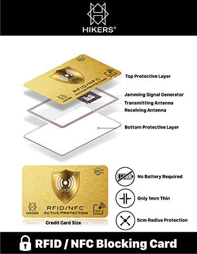 RFID/NFC Blocking Card - Signal Blocker, Contactless Cards Protection - 1 Card Protects Your Entire Wallet - No Fiddly Sleeves - Wallets & Clip Holders, Walletguard - Safeguard Antispying Safety — view 5