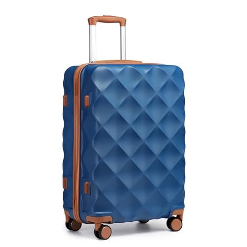 British Traveller Large Suitcase, Lightweight 28 Inch Checked Luggage
