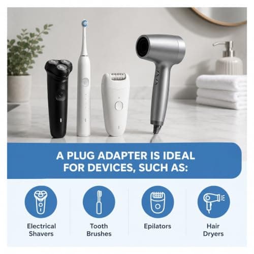 MOBIBAY (Pack of 1) Toothbrush Adaptor Plug UK Charger Shaver Socket 2 Pin to 3 Pin Electric Converter Bathroom Two to Three Prong Charging Tooth Brush Razor Plugs Electrical Shaving (White) — view 6