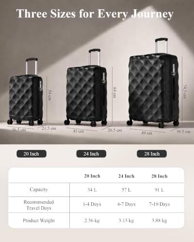 British Traveller 28 Inch Large Suitcase, Lightweight Hard Shell Luggage — view 5