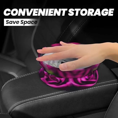 MDATT Purple Roses Car Trash Can Leak-Proof Organizer For Long Road Trips And Family Vacations — view 4