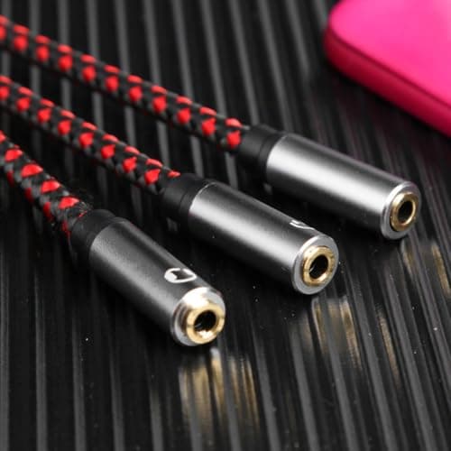 Beaupretty Earphone 3.5mm 3-way Splitter Cable Red Audio Extension — view 4