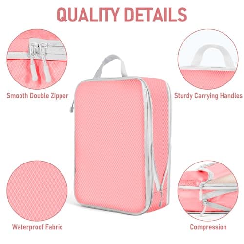 Compression Packing Cubes for Travel, Travel Essentials Luggage Organizer bags for Suitcase, Durable Compression Travel Packing Cubes for Carry on Backpack — view 5