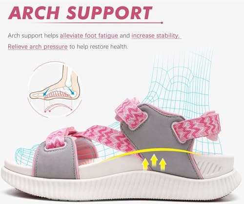 KuaiLu Womens Orthopedic Walking Sandals with Arch Support Recovery Cushion — view 3