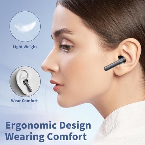 Jrwaro Wireless Earbuds Bluetooth Headphones V5.4, 48H Long Battery Life LED Power Display Ear Buds, IPX7 Waterproof HiFi Stereo Bass with Built-in Mic for Home Office Sports Earphones — view 6