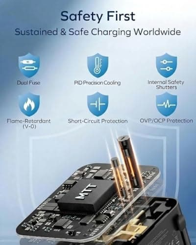 Mobitel Universal Travel Adapter Worldwide 20W USB C PD, World Travel Plug Adapter for UK EU USA Australia, International Travel Charger with 2 USB A for iPhone Samsung iPad Tablet Power Bank — view 3