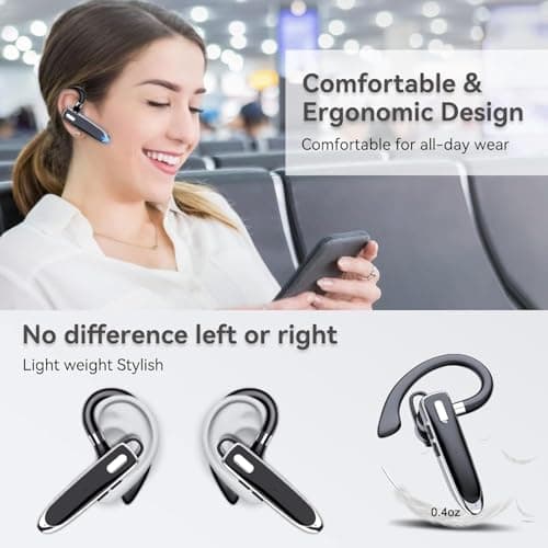 EUQQ Bluetooth Single wireless Headset Handsfree Earpiece for phone — view 5