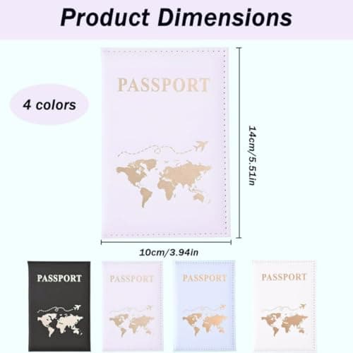Zpeiran 4 Pack PU Leather Passport Holder,Passport Book Holders Travel Wallet for Passport, Boarding Pass,Credit Cards & Tickets Men & Women — view 4