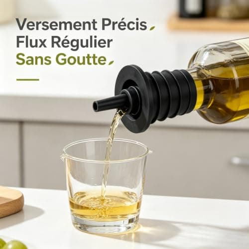 1/6Pcs Silicone Liquor Pourer Adapter Liquor Pourer Spout Dust Covers Up to 1 Inch/25mm Neck Extra Large Universal Olive Oil Wine Bottle Pour Spout Convertor Connector Kitchen Gargets (1) — view 3