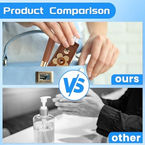 GTILE - 4 Pcs 30ml Hand Sanitizer Keychain Portable Rechargeable Hand Sanitizer for Changing Pad Lotion Liquid Soap Shampoo Coffee Black White Navy M — view 5