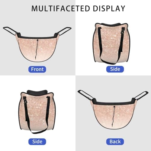Alliya Rose Gold Faux Glitter Car Seat Organizer Miscellaneous Sorting Bag Seat Backrest Bag — view 2
