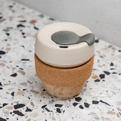 KeepCup Reusable Tempered Glass Coffee Cup | Travel Mug with Splash Proof Lid, Brew Cork Band, Lightweight, BPA Free | Extra Small | 6oz / 177ml | Filter — view 2